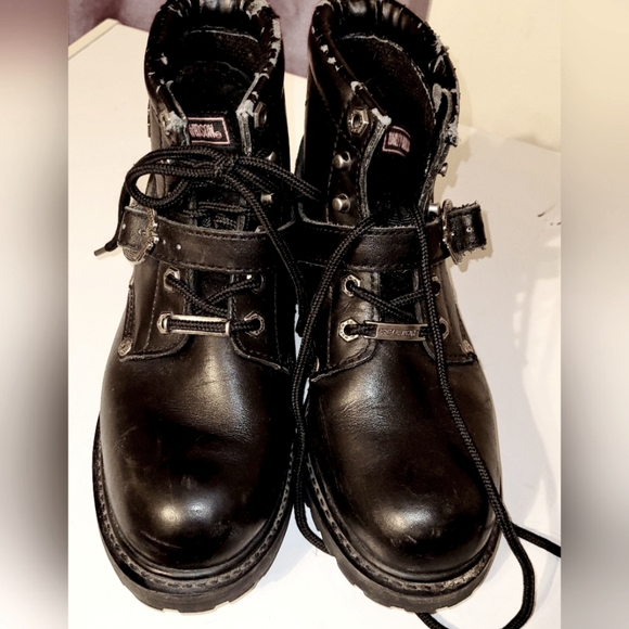 Harley-Davidson Shoes - Harley Davidson Faded Glory Black Boots Womens Size 8 #81024